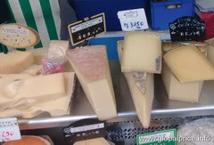 Prices for grocery items in Paris in the market, Prices for cheese at the market